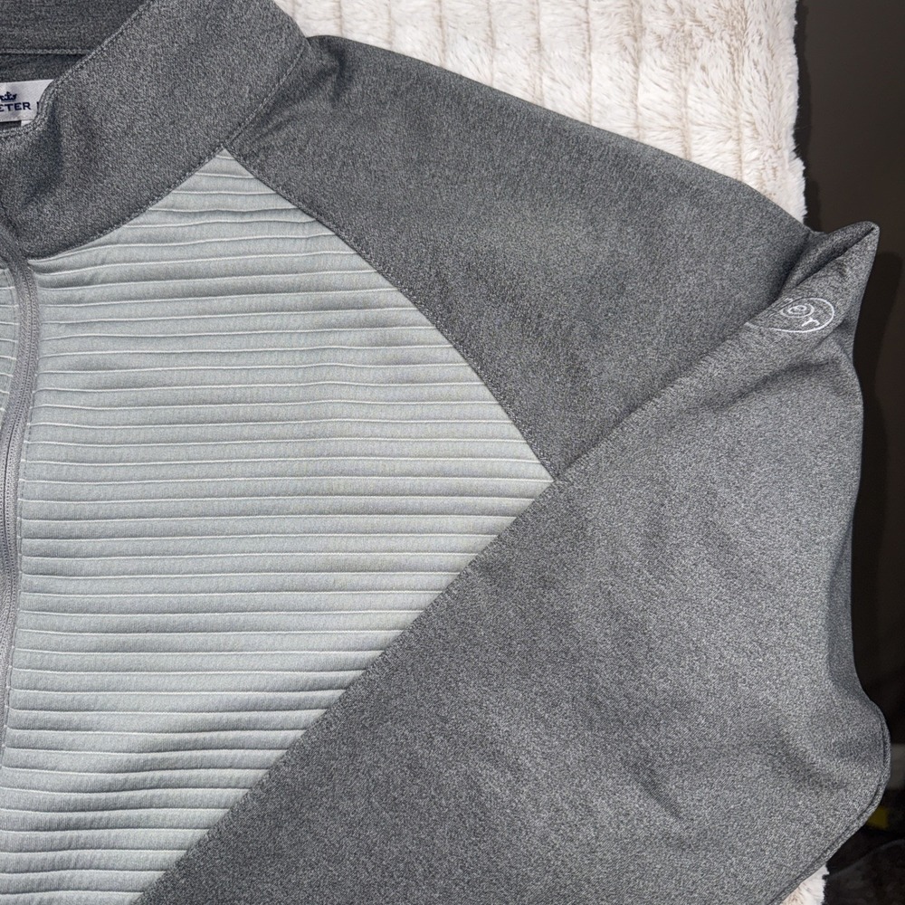 Peter Millar Crown Pemberton LS Zip Golf Jacket Men L Gray Whisper Rock NWOT - Picture 6 of 15